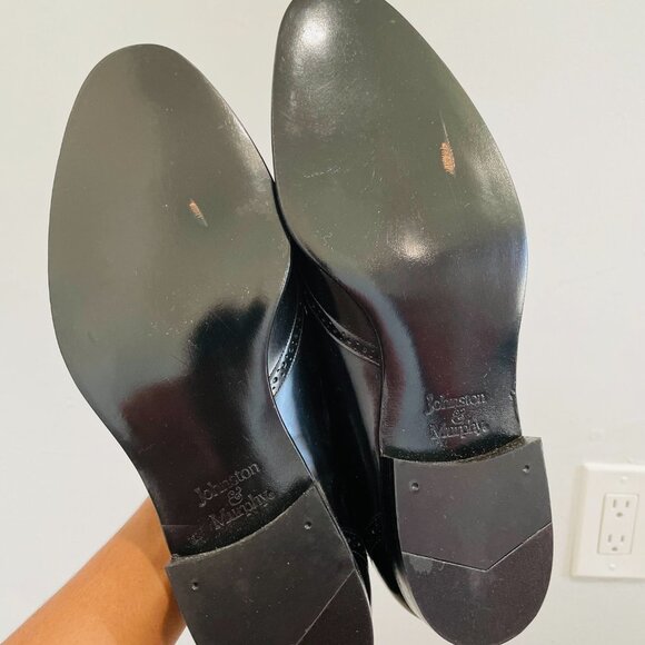 Johnston & Murphy Men's Black Leather Wings Shoes with Tassels Size 9.5M - Picture 10 of 10